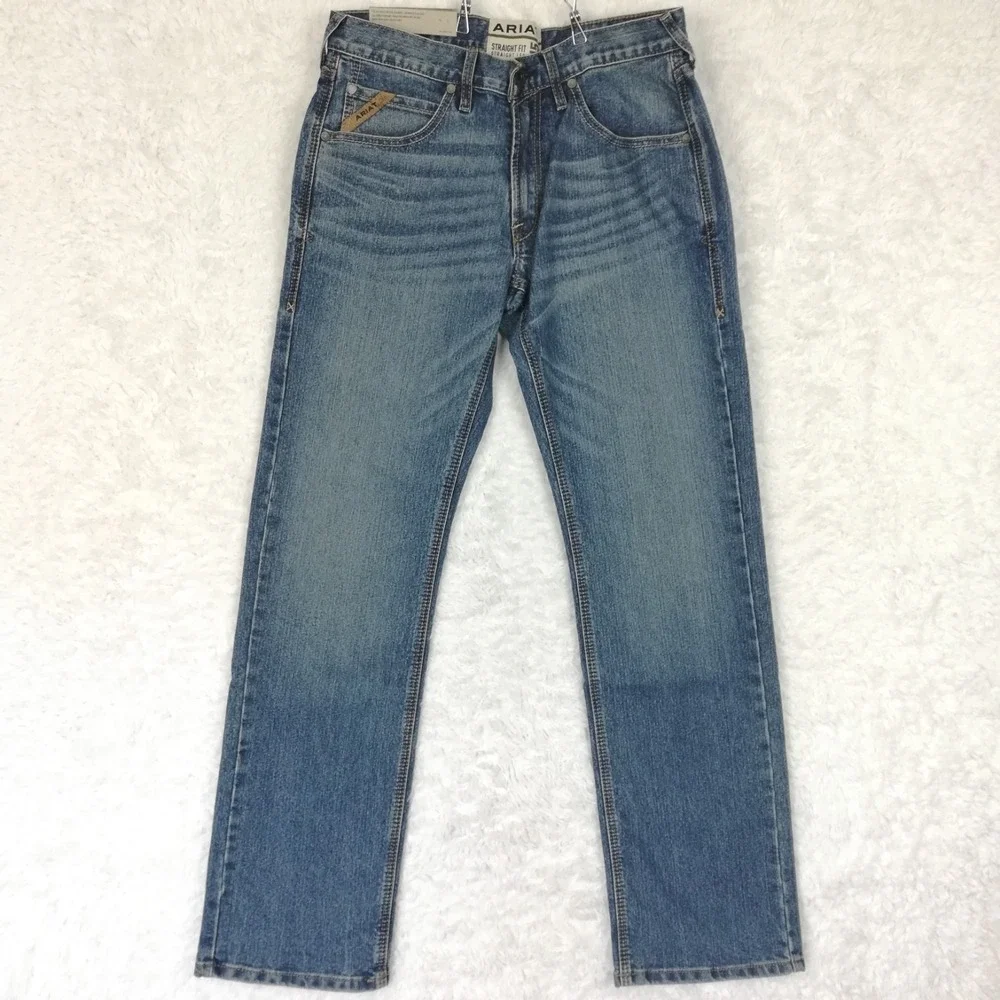 Ariat Mens Jeans M5 Hansen Straight Leg Blue Denim Tulsa Medium Wash 31x34 New
